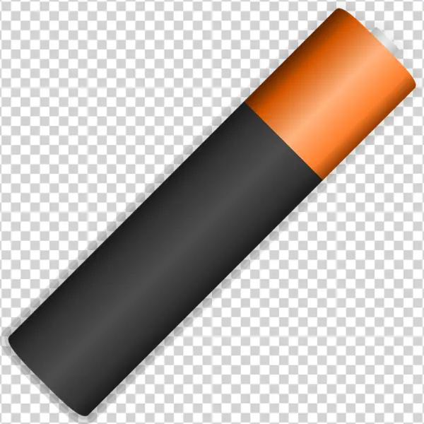 Orange and Black Battery PNG Transparent Background