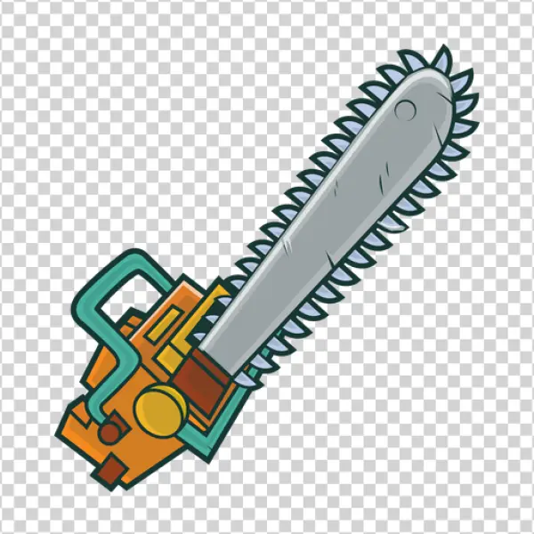 Cartoon Chainsaw PNG Transparent Background