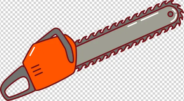 Orange Cartoon Chainsaw PNG Transparent