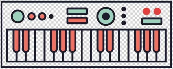 Synthesizer Keyboard Icon PNG Transparent Background