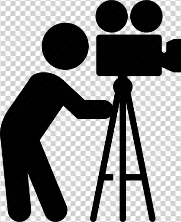Filmmaker with Camera Icon PNG Transparent