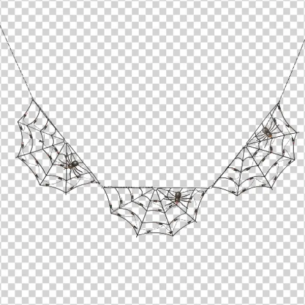 Halloween Lighted Spider Web Garland PNG
