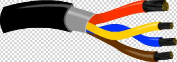 Electrical Cable with Exposed Wires PNG