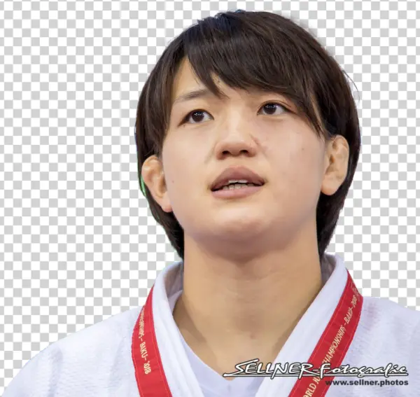 Asian Woman Judoka with Red Medal PNG Transparent
