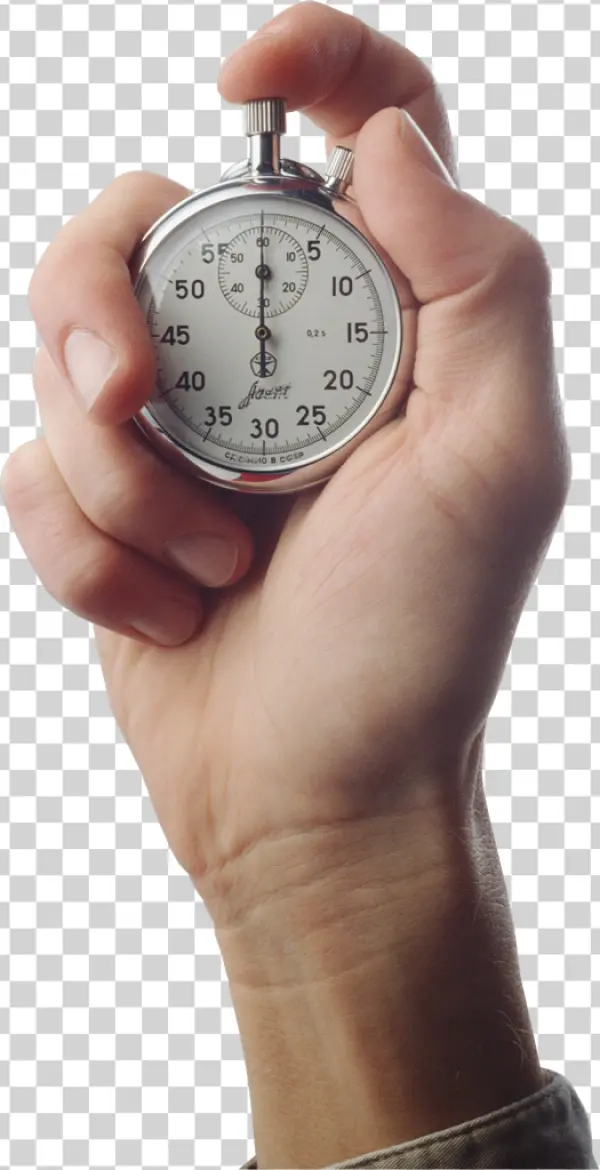 Hand Holding Stopwatch PNG Transparent Background