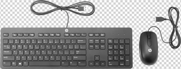 HP Wired Keyboard and Mouse Combo PNG Transparent