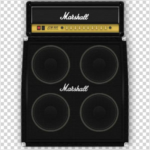 Marshall Guitar Amp and Cabinet Stack PNG Transparent Background