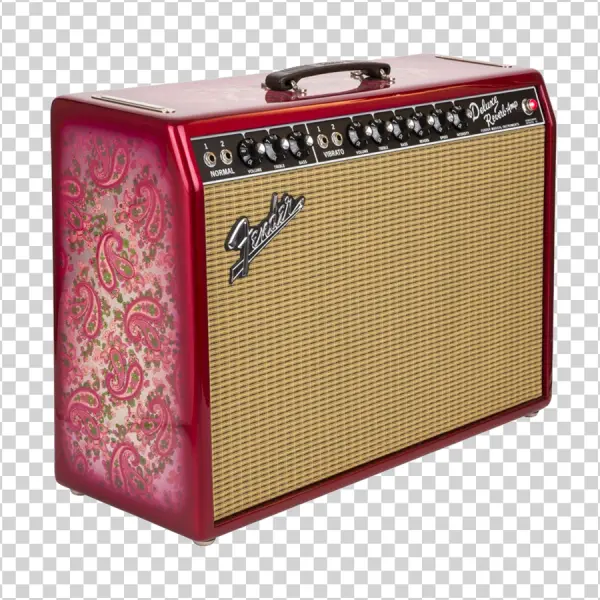 Fender Deluxe Reverb Amp Red Paisley PNG Transparent