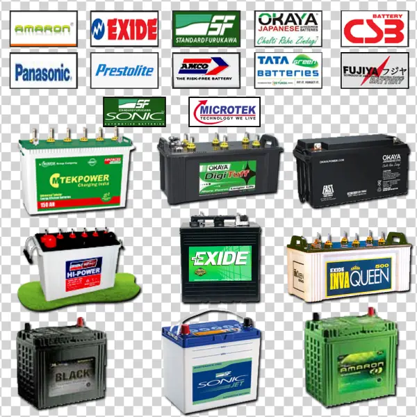 Automotive Battery Brands and Logos Collection PNG