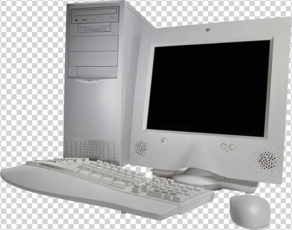 Retro Desktop Computer Setup PNG Transparent Background