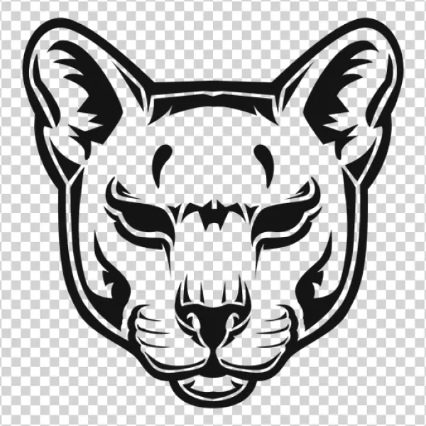 Black Panther Head Tribal Design PNG