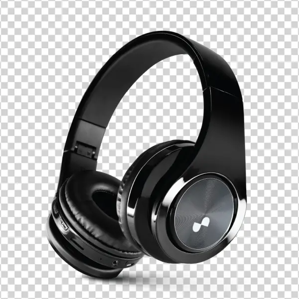 Black Wireless Headphones PNG Transparent Background