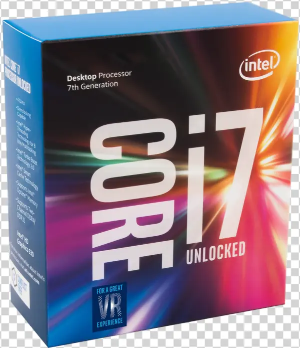 Intel Core i7 Unlocked Processor Box PNG Transparent Background