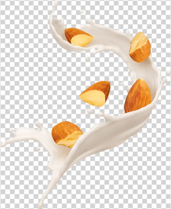Almonds Milk Splash PNG Transparent Background