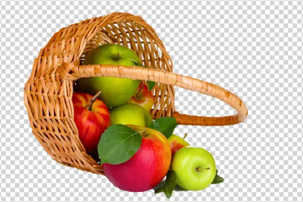 Basket of Apples PNG Transparent Background