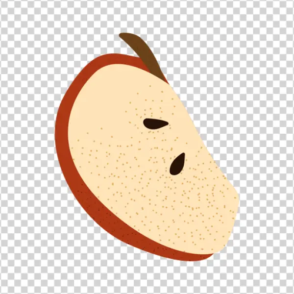 Stylized Pear Slice PNG Transparent Background