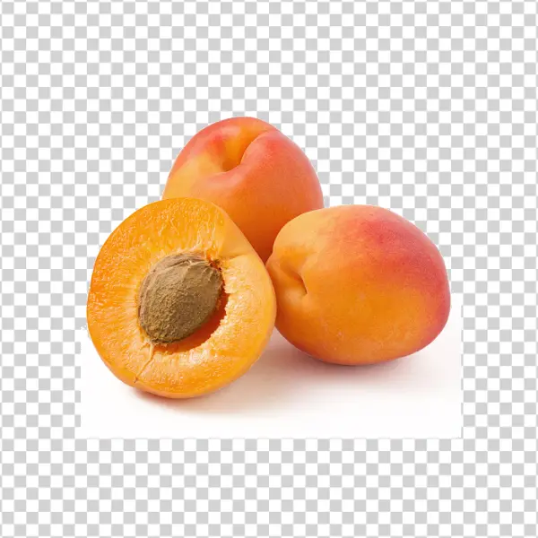 Fresh Apricots with Half Cut Transparent PNG