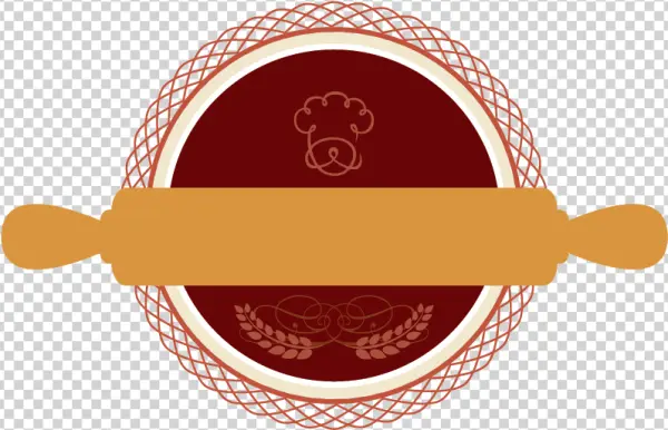 Bakery Chef Rolling Pin Logo PNG Transparent Background