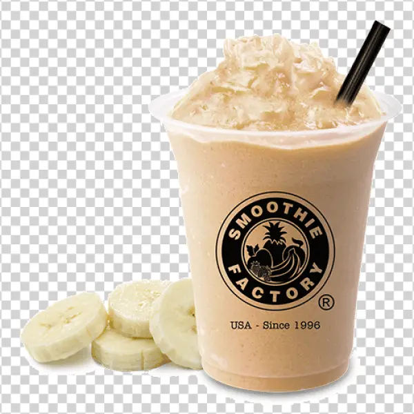 Banana Smoothie with Sliced Bananas PNG Transparent Background