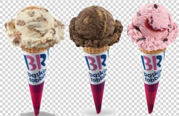 Baskin Robbins Ice Cream Cones Variety PNG