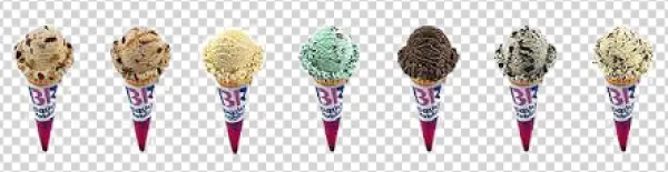 Baskin Robbins Assorted Ice Cream Cones PNG