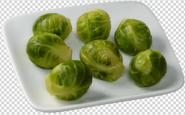 Cooked Brussels Sprouts on Plate PNG Transparent