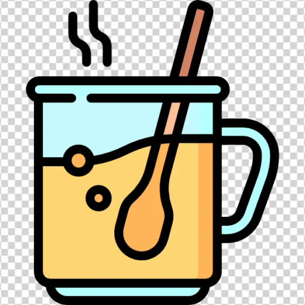 Mug with Spoon and Beverage PNG Transparent Background
