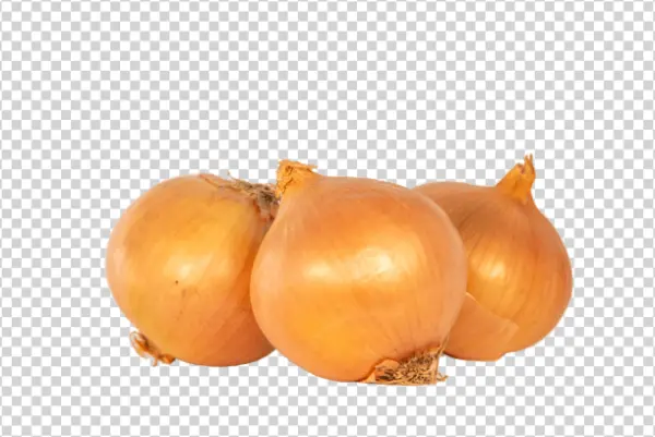 Three Whole Yellow Onions PNG Transparent Background