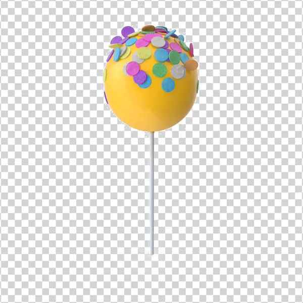 Yellow Confetti Cake Pop PNG Transparent Background