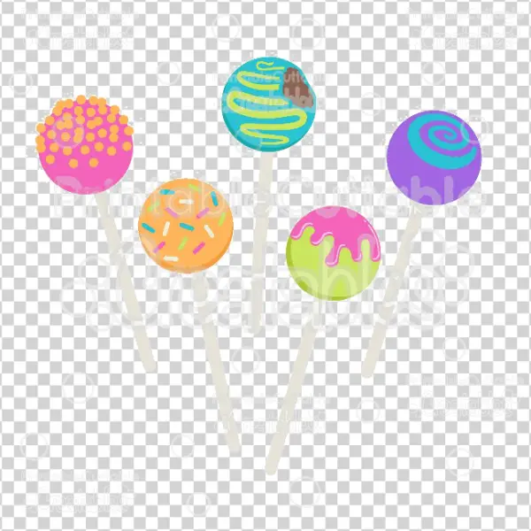 Colorful Cake Pops PNG Transparent Background