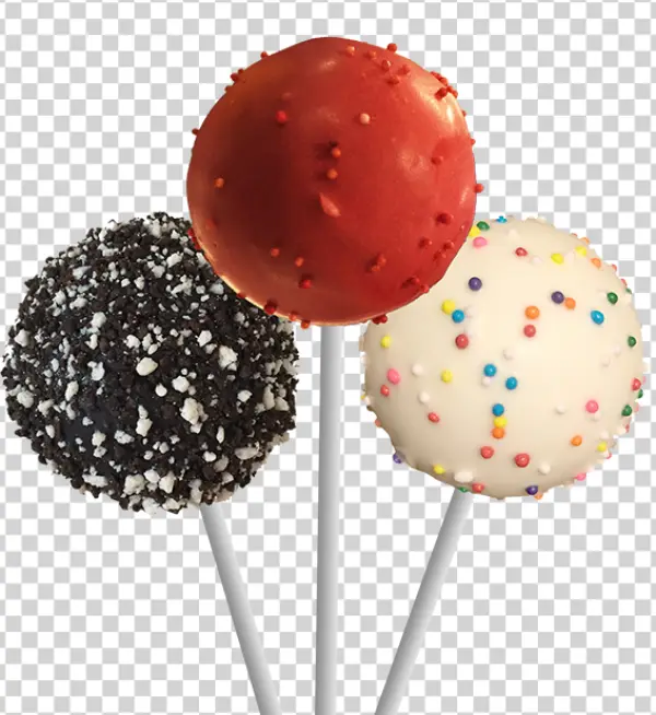Three Delicious Cake Pops PNG Transparent Background