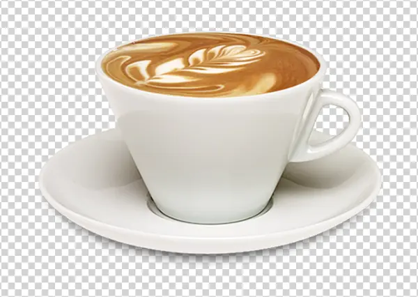 Coffee Cup with Latte Art PNG Transparent Background