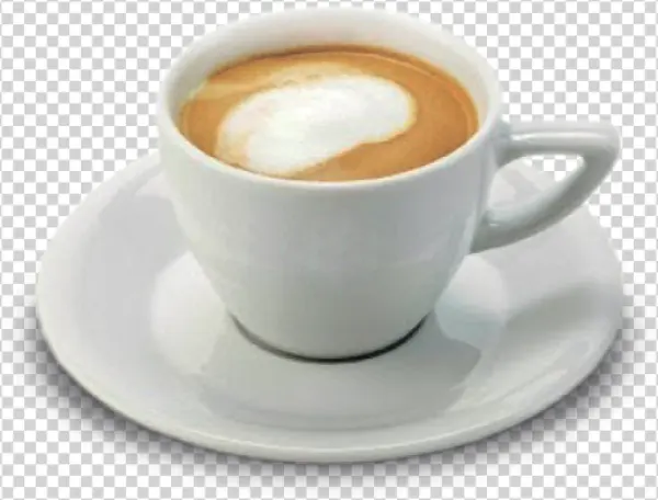 White Coffee Cup with Latte Art PNG