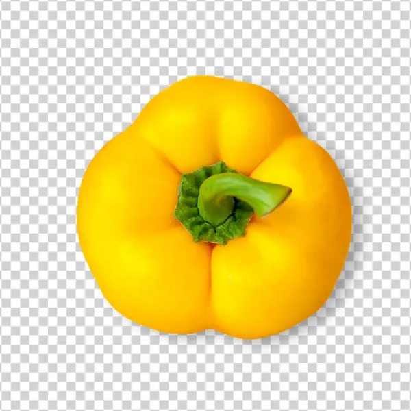 Yellow Bell Pepper Top View PNG Transparent Background