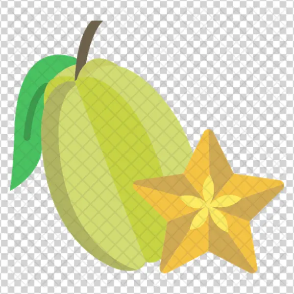 Star Fruit and Slice PNG Transparent Background