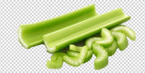 Fresh Celery Stalks and Slices PNG