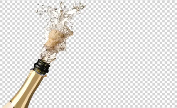 Champagne Bottle Popping with Splash PNG