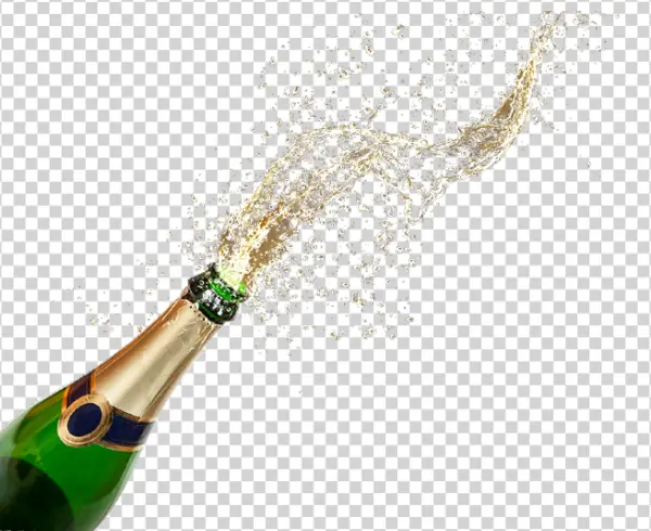 Champagne Bottle Popping with Splash PNG
