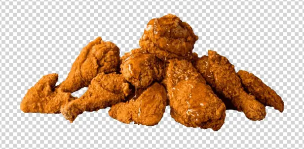 Crispy Fried Chicken with Sauce PNG Transparent Background