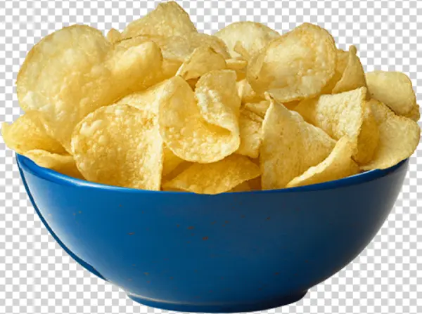 Bowl of Potato Chips PNG Transparent Background