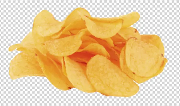 Golden Potato Chips Pile PNG Transparent Background