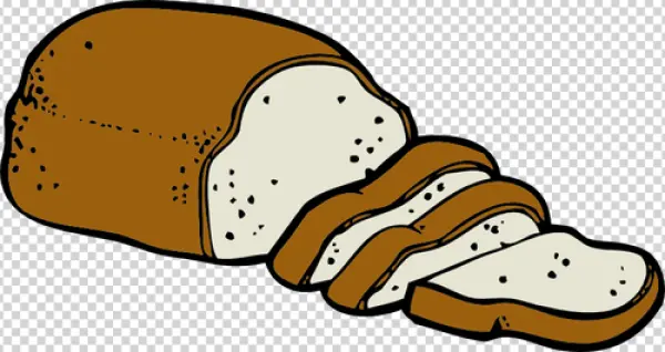 Sliced Bread Loaf Cartoon PNG Transparent Background