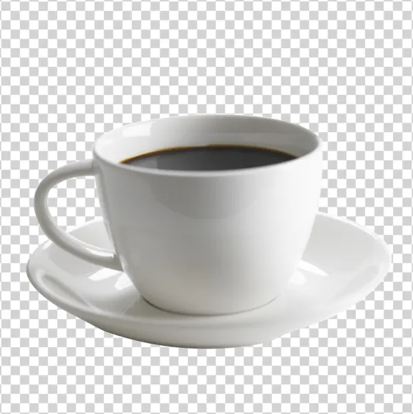 White Coffee Cup with Saucer PNG Transparent