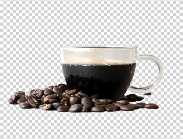 Coffee Cup with Beans PNG Transparent Background