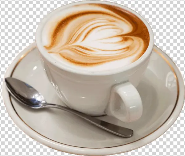 Coffee Cup with Latte Art PNG Transparent