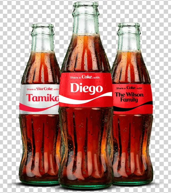 Coca-Cola Share a Coke Personalized Bottles PNG
