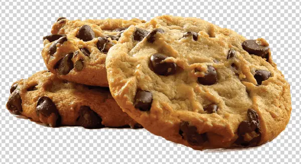 Chocolate Chip Cookies Stack PNG Transparent Background