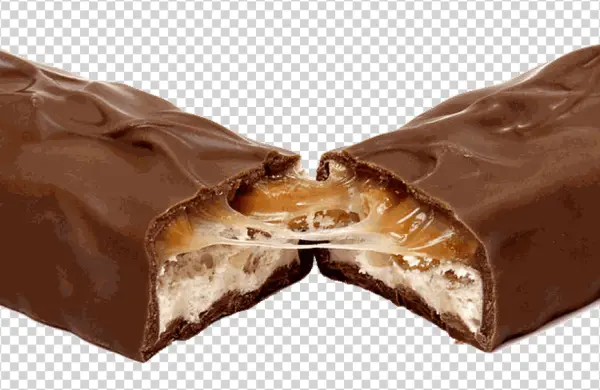 Split Chocolate Bar with Caramel PNG