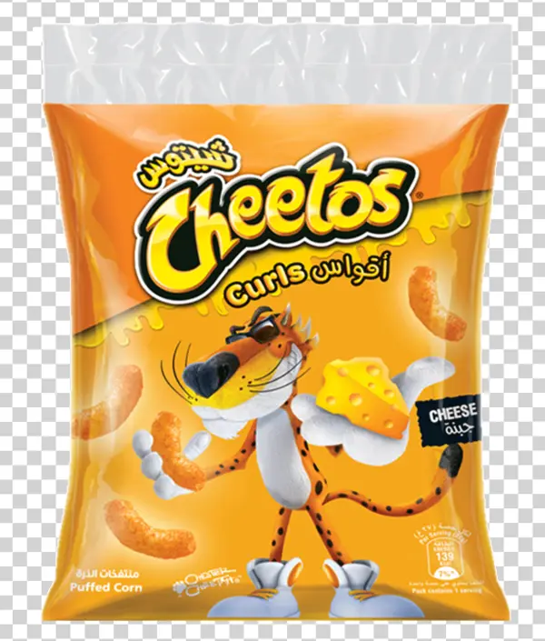 Cheetos Curls Cheese Puffed Corn Bag PNG Transparent