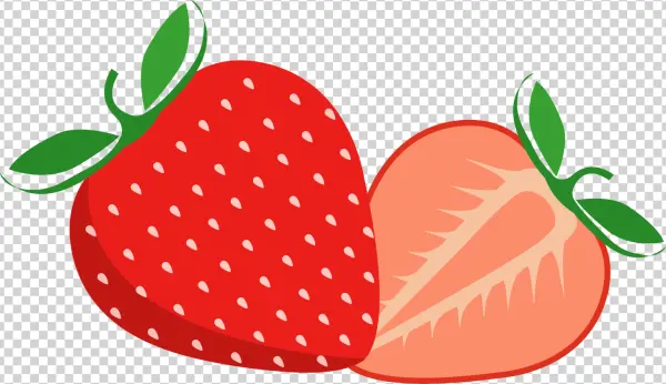Whole and Sliced Strawberry PNG Transparent Background